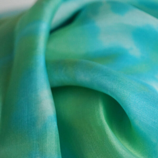 Silk Scarf Blue-Green-White