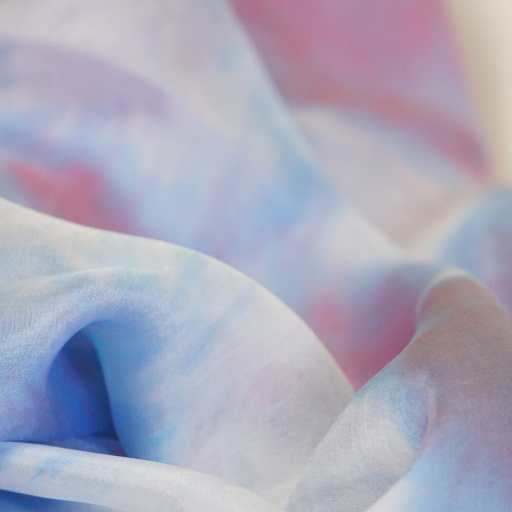 Silk Scarf Blue-Violet-White