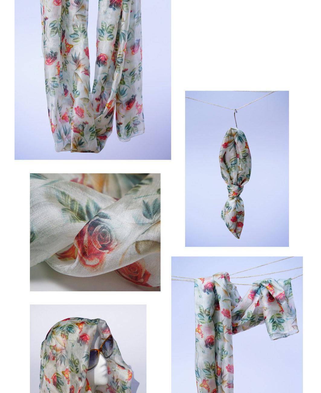 Bckaisa Silk Scarf Rose