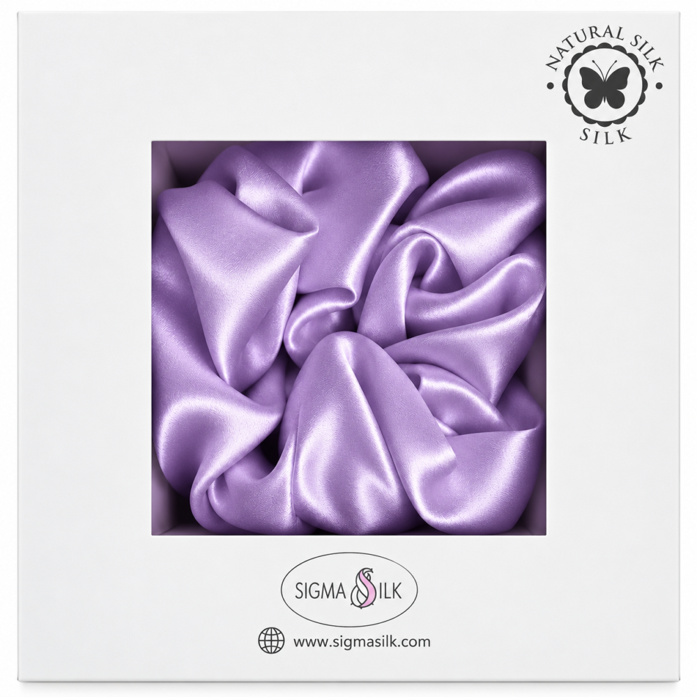 Lavender Mist 22 Momme Mulberry Silk Scrunchie by Sigma Silk