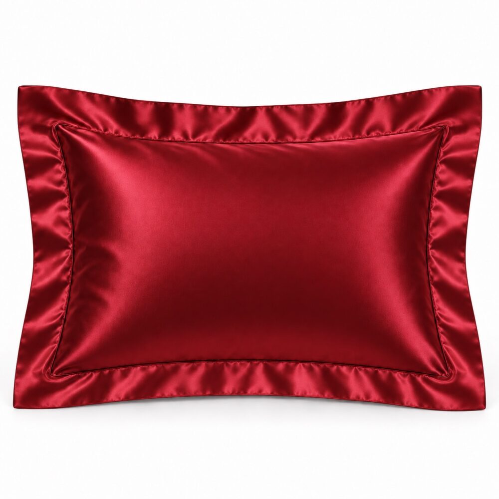 Ruby Red 19 Momme Oxford silk pillowcase