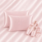 Luxury 22 Momme Mulberry Silk Charmeuse Pillowcase Zipper, Ballet Pink