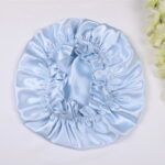 Double-layer 22 Momme Mulberry silk bonnet in sky blue