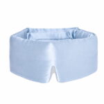 22 Momme Mulberry Silk Charmeuse Silk Filled Sleep Mask in Sky Blue