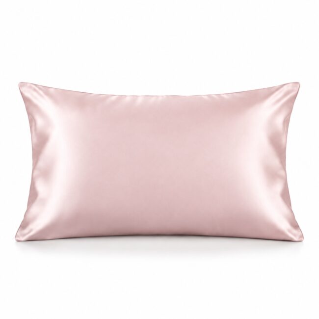 Ballet Pink 22 Momme silk pillowcase with hidden zipper