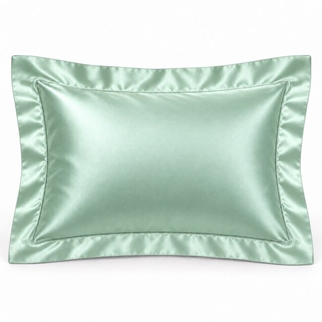 Celadon Green 22 Momme Oxford mulberry silk pillowcase