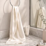 Ivory 22 momme mulberry silk charmeuse hair towel