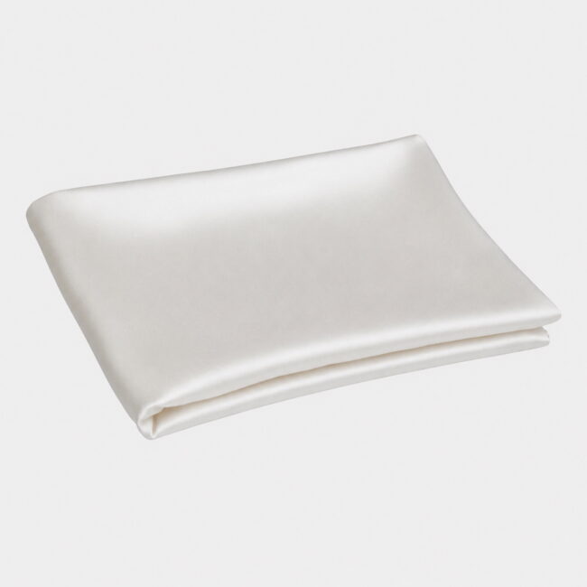 Ivory 22 momme mulberry silk charmeuse hair towel