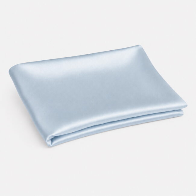 Sky blue 22 momme mulberry silk charmeuse hair towel